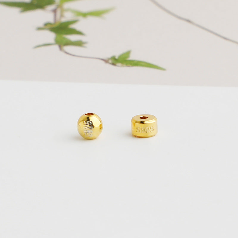 10pcs 3mm S925 Sterling Silver and Gold-Plated End Cap Beads