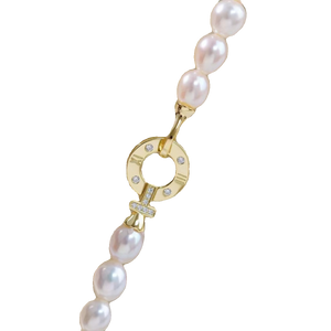 S925 silver exquisite and elegant retro pearl necklace buckle