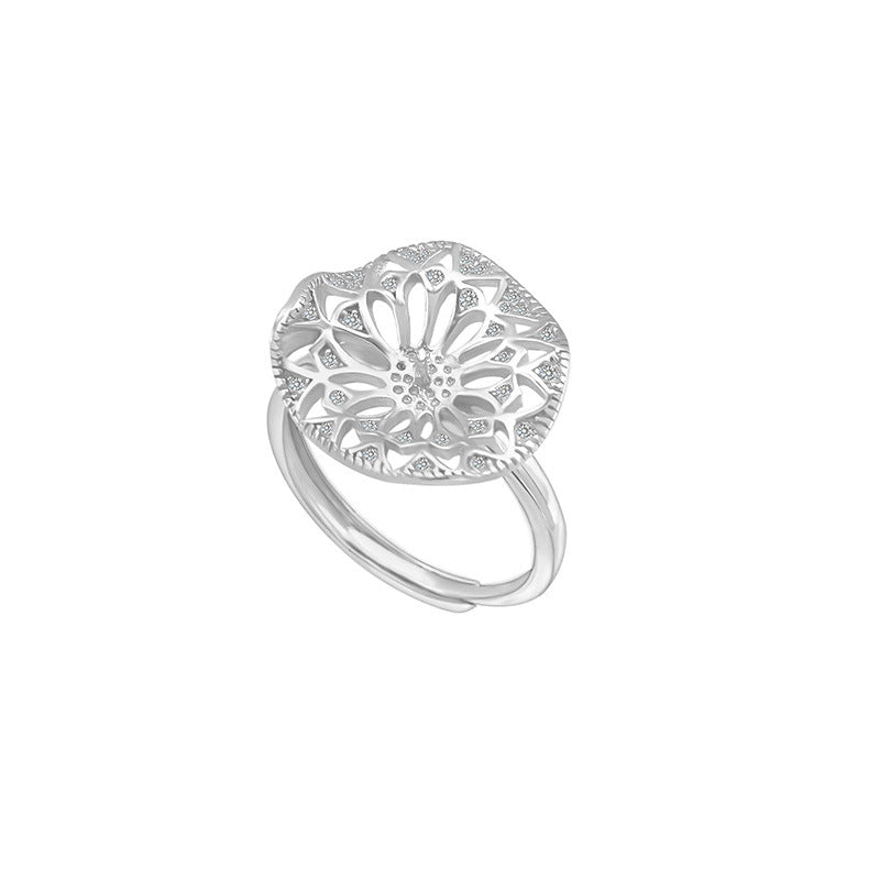 Vintage hollow pearl ring setting