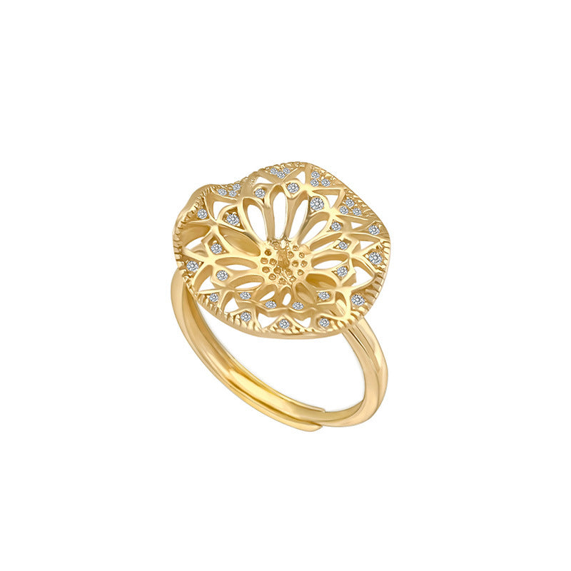 Vintage hollow pearl ring setting