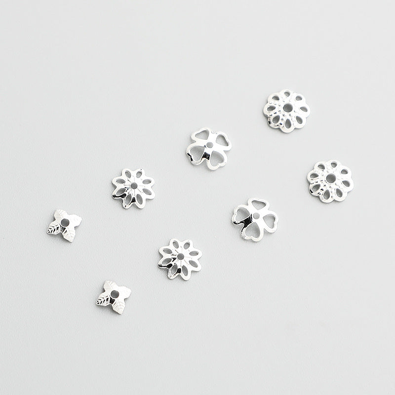 S925 Sterling Silver Flower Bead Caps for DIY Crystal Bracelets