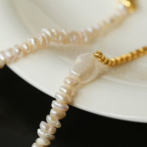 Special-shaped Pearl Pliced Box Chain Clavicle Necklace