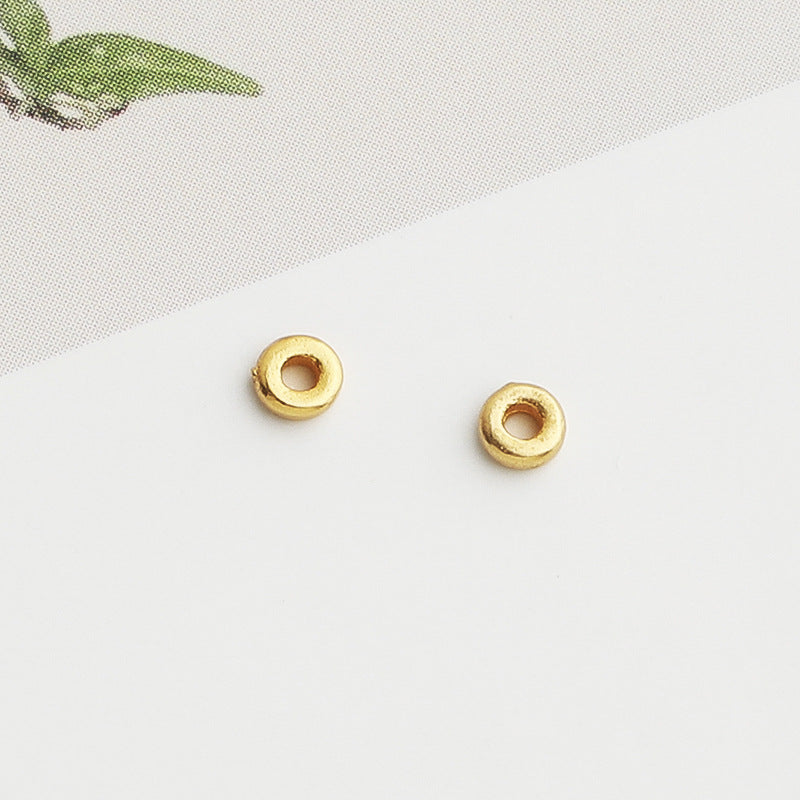 10pcs S925 Sterling Silver Gold-Plated Mini Round Spacer Beads