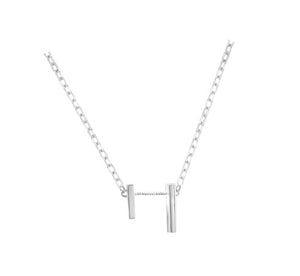 Small Silver Bar Clavicle Chain setting