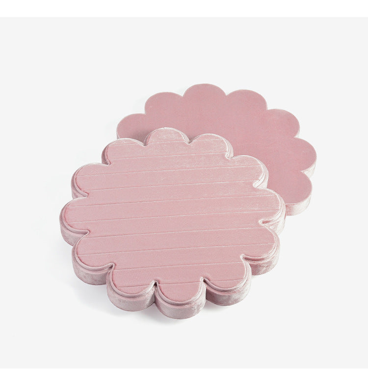 Pink Ring Display Tray, Scalloped Jewelry Organizer, Velvet Ring Holder, Cute Jewelry Display, Gift for Her