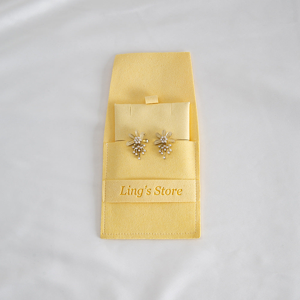 20pcs 12 color jewelry pouch set 8x8cm with 6x6cm holder, multi color suede jewelry packaging for earrings rings necklaces