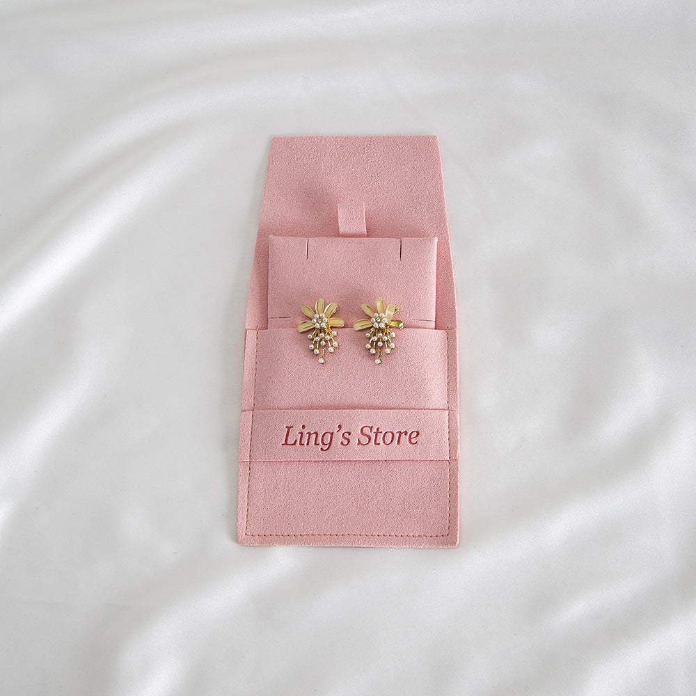 20pcs 12 color jewelry pouch set 8x8cm with 6x6cm holder, multi color suede jewelry packaging for earrings rings necklaces