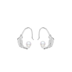 feather C-shaped earrings settings