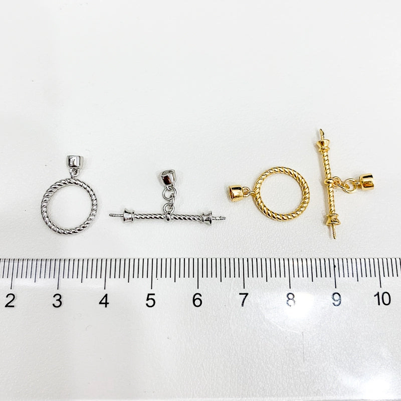 S925 Sterling Silver Balance Wood Clasp for Necklace Bracelet