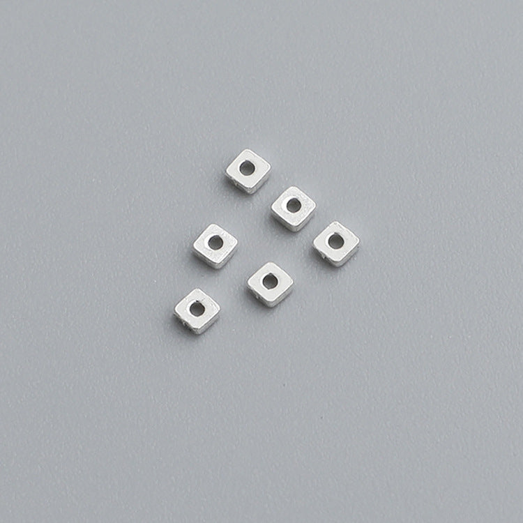 S925 Sterling Silver Square Spacer Beads for DIY Bracelet Necklace