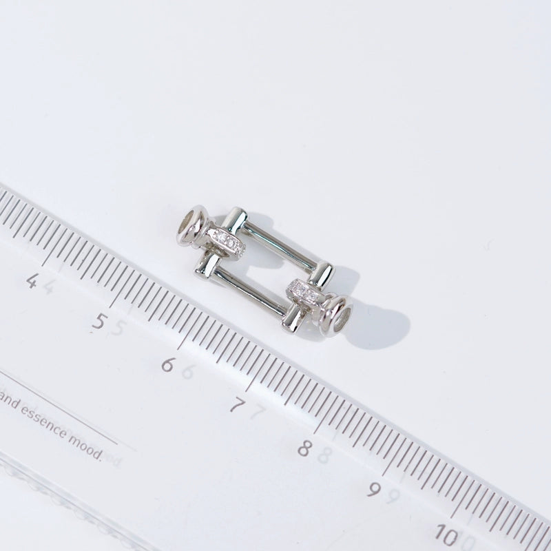 S925 Sterling Silver Geometric Square Clasp for Jewelry Making