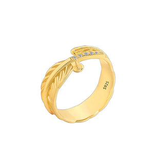 Feather pearl ring setting