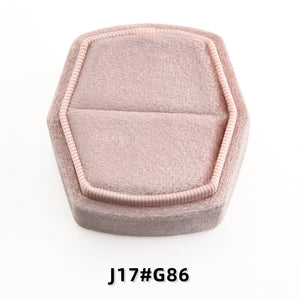 Hexagonal Velvet Ring Box with Lift-Off Lid，Elegant Engagement & Proposal Ring Holder, Wedding Photo Prop, Bridal Gift