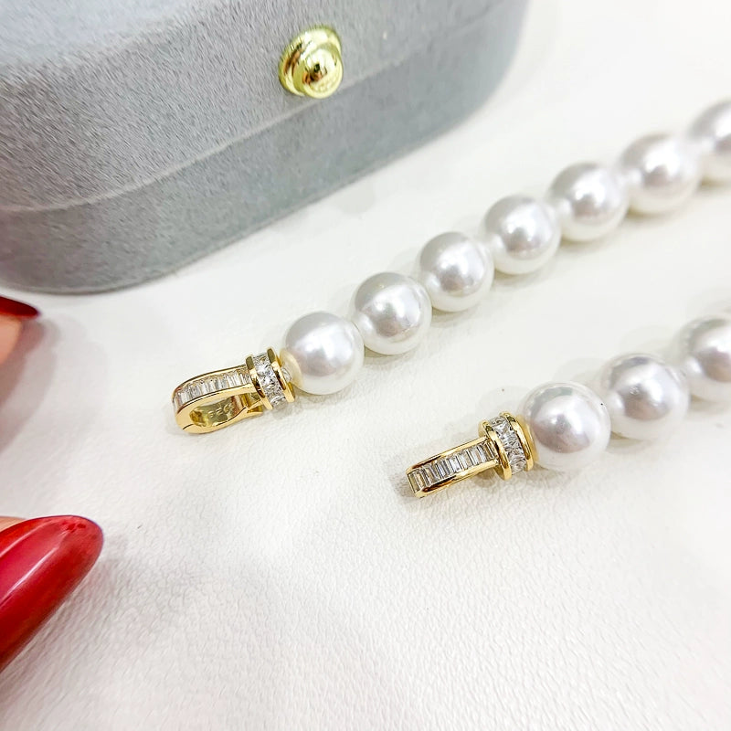 S925 Sterling Silver Dainty Pearl Necklace Clasp for Jewelry Making