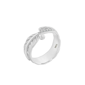 Feather pearl ring setting