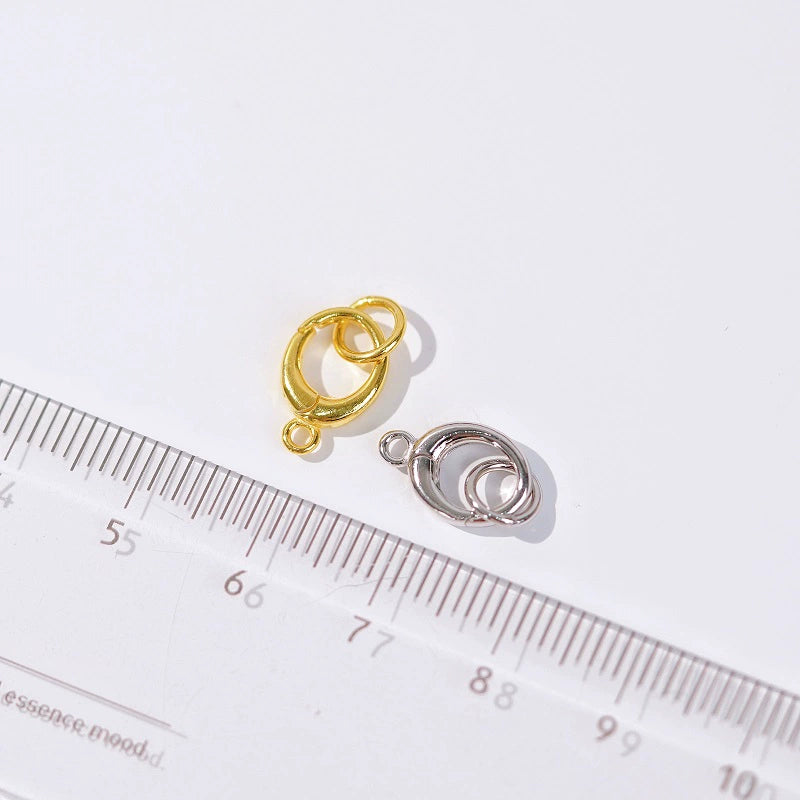 S925 Sterling Silver Circle Buckle Clasp for Jewelry Making