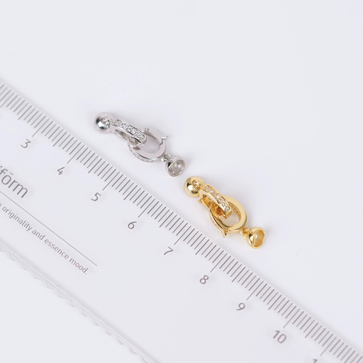 S925 Sterling Silver Double Circle Clasp for Jewelry Making