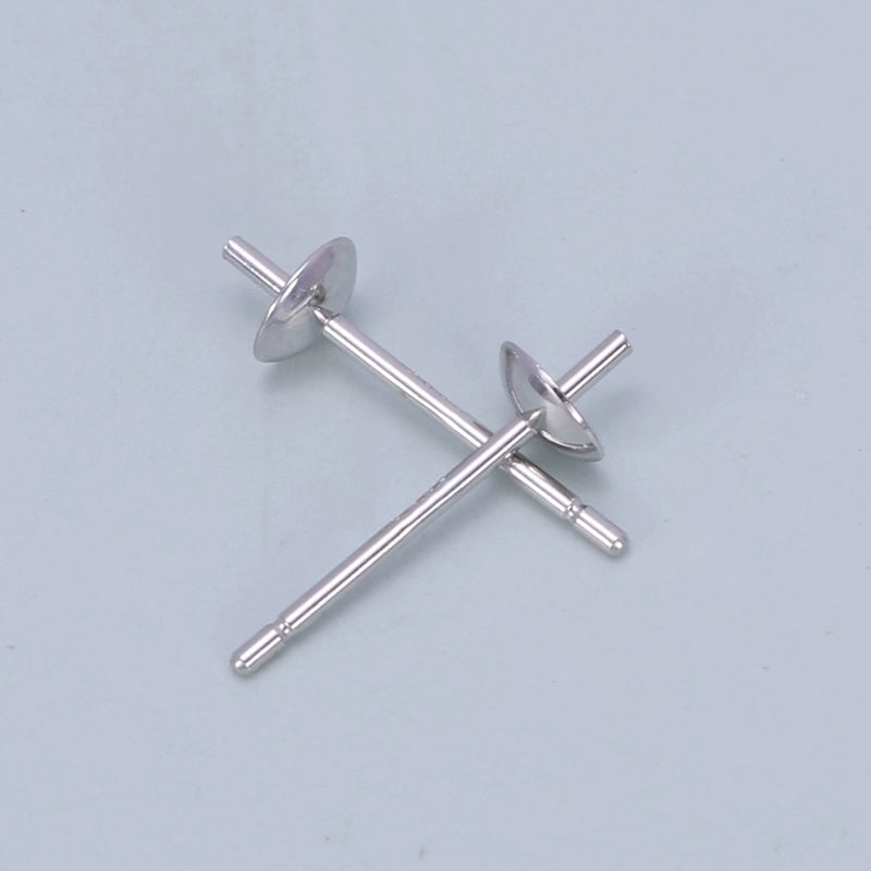 s925 sterling silver simple earring studs setting -1 pair