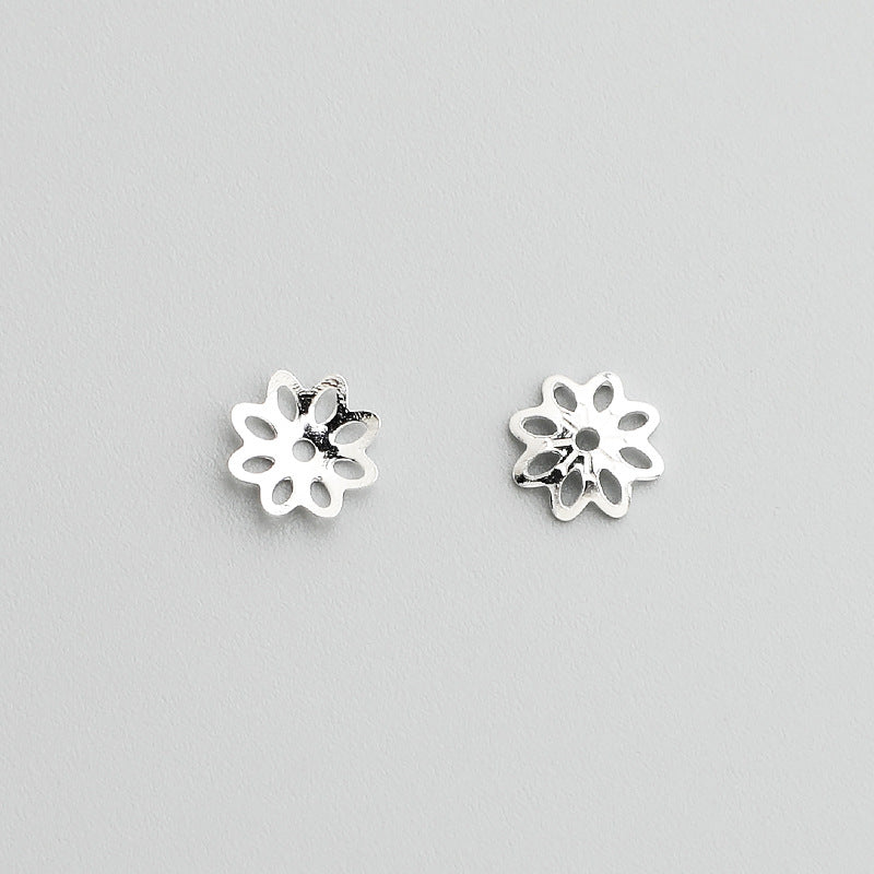 S925 Sterling Silver Flower Bead Caps for DIY Crystal Bracelets