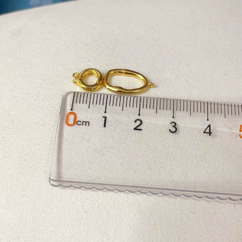 S925 Sterling Silver Big and Small Circle Geometric Clasp