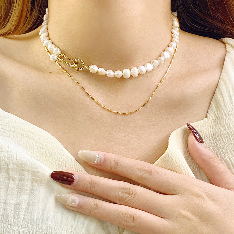 Dainty Pearl Choker Necklace Seed Pearl Necklace White