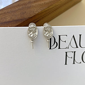 Pearl hollow earrings settings