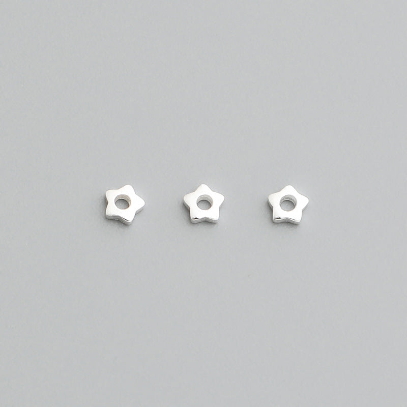 10pcs S925 Sterling Silver Star Spacer Beads (2.5mm) for DIY Jewelry Making