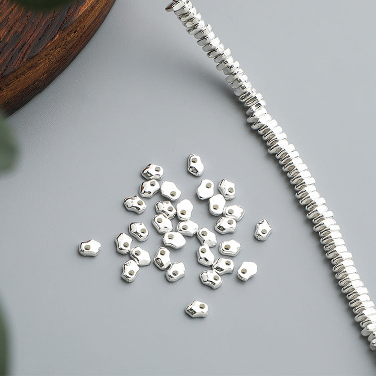 3,4mm 10pcs S925 Sterling Silver Irregular Spacer Beads