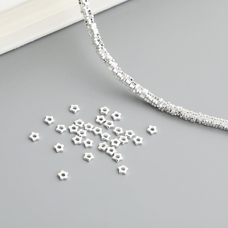 10pcs S925 Sterling Silver Star Spacer Beads (2.5mm) for DIY Jewelry Making