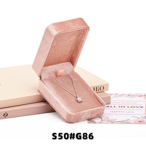 Vintage Velvet Necklace Box Luxury Jewelry Gift Box Retro Rounded Square Jewelry Storage Box Elegant Necklace Packaging