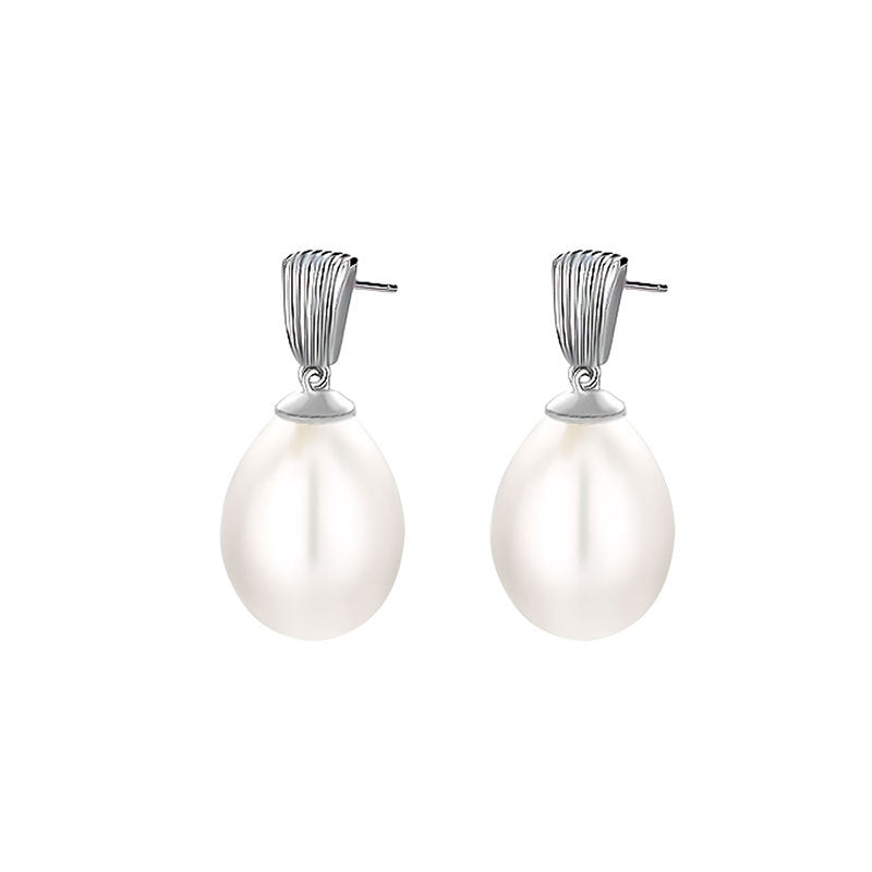 Women Fashion Simple earring pearl settings
