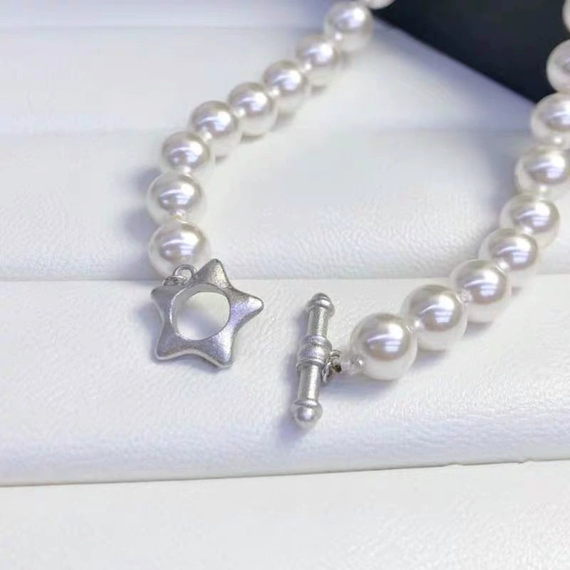 S925 Sterling Silver Matte Finish Five-Pointed Star OT Clasp for Jewelry Making