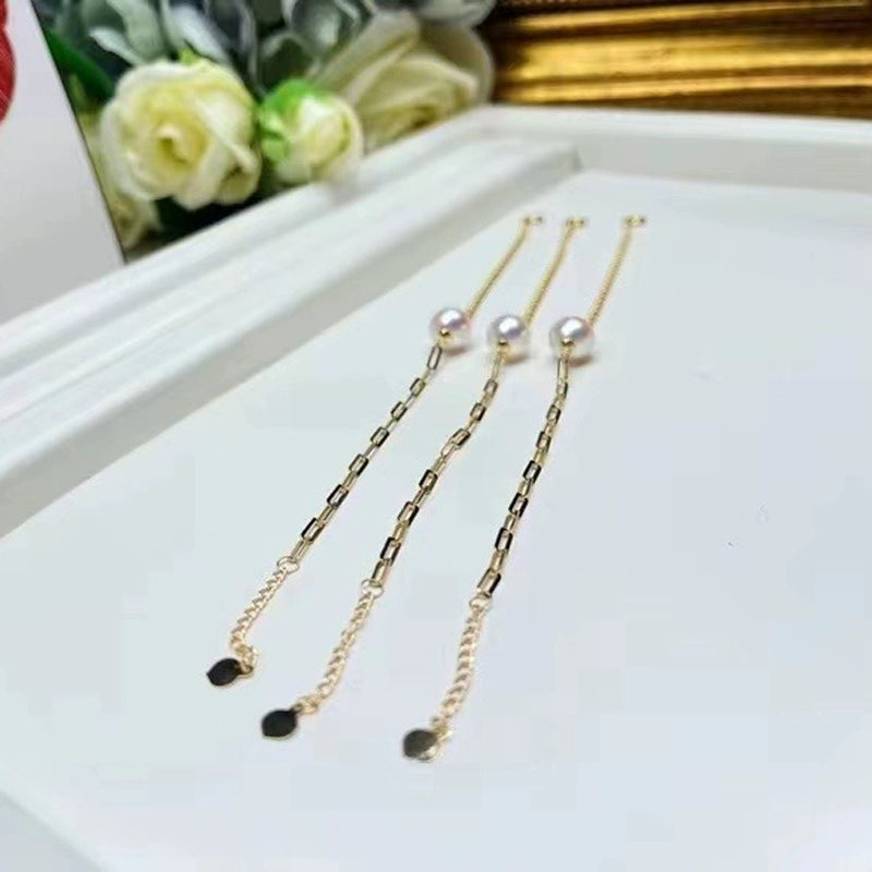 Adjustable Gold Bracelet Setting for 9-12mm Half-Drilled Pearls