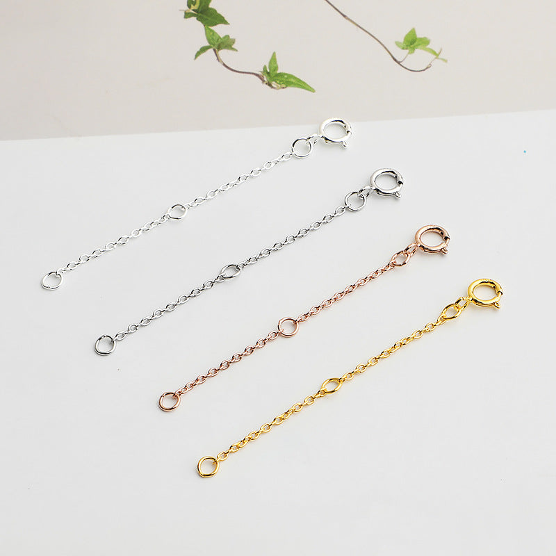 5cm 10pcs S925 Sterling Silver Adjustable Extension Chain for Jewelry Making
