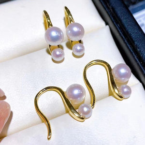 double pearls dainty earrings