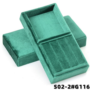 Rectangular Velvet Jewellery Box，Velvet Jewelry Box with Divided Compartments, Ring Slots & Bracelet Section, Vanity & Drawer Storage