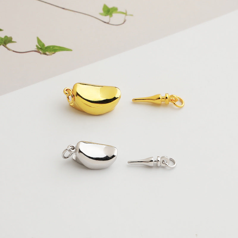 S925 Sterling Silver Ingot Buckle for DIY Bracelet & Necklace, 4 Sizes