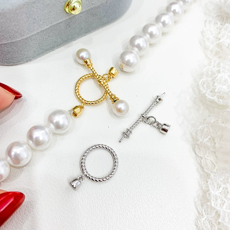 S925 Sterling Silver Balance Wood Clasp for Necklace Bracelet