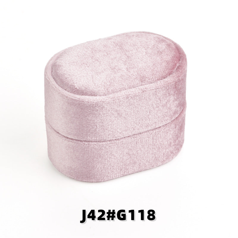 Velvet Oval Ring Box, Single, Double or Triple Slot Jewellery Box，Plush Lined Holder for Wedding & Engagement Rings, Proposal Photo Prop & Bridal Accessory