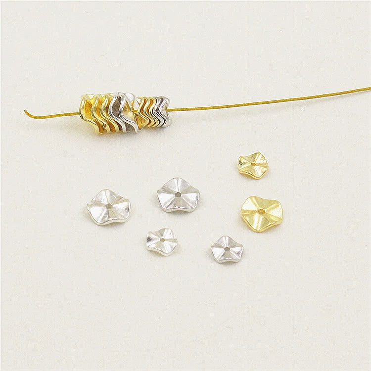10pcs Wave Spacer Disc Beads for Jewelry Making