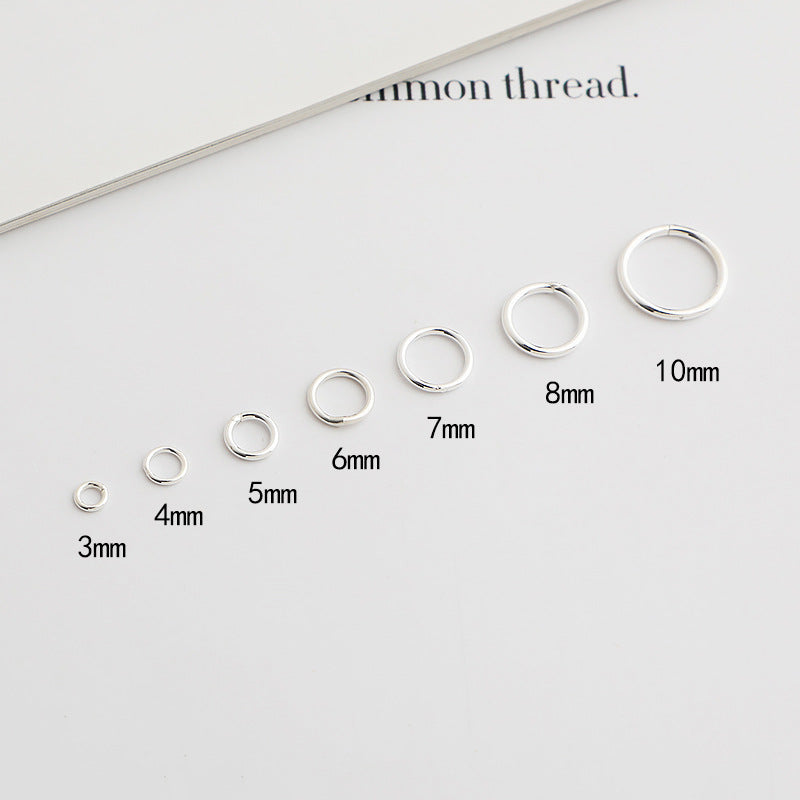 10pcs S925 Sterling Silver Closed Jump Rings 3-7mm