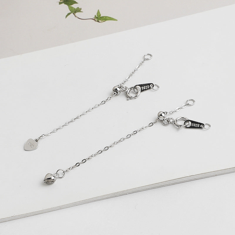 10pcs 5cm S925 Sterling Silver Heart Extension Chain