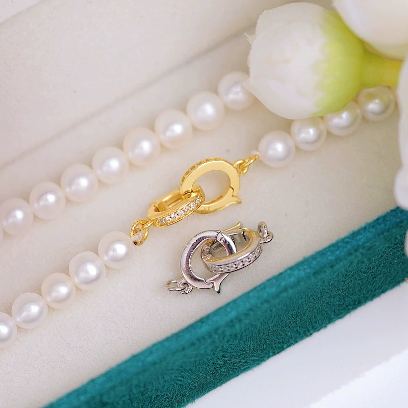 S925 Sterling Silver Dainty Double Loop Bracelet Clasp for Jewelry Making