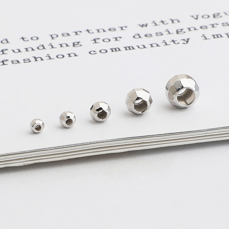 10pcs 2.5-5mm S925 Gold-Plated Faceted Spacer Beads  for DIY Jewelry Making