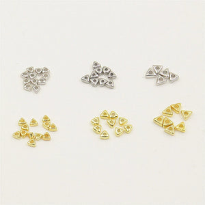 10pcs S925 Sterling Silver Triangle Spacer Beads for Jewelry Making