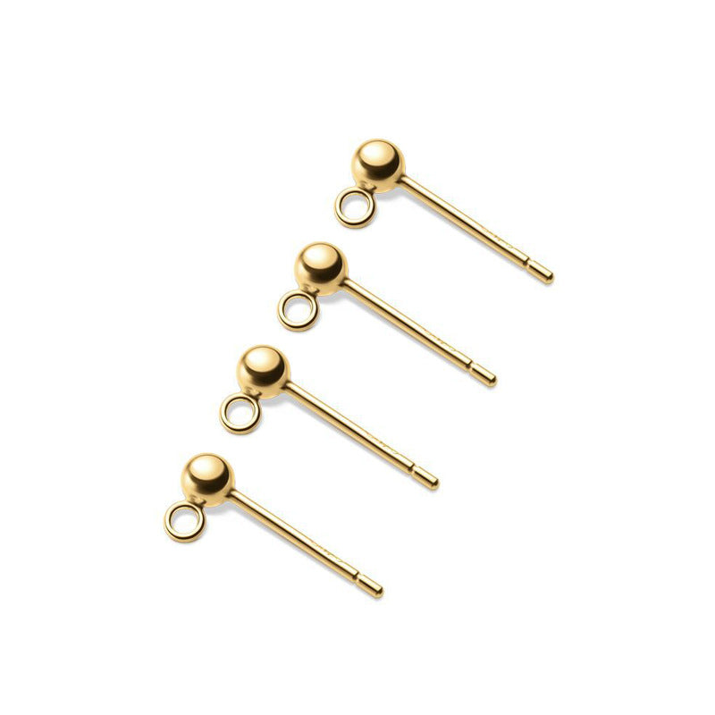 10pcs S925 Sterling Silver Open and Closed Hoop Round Bead Earring Post