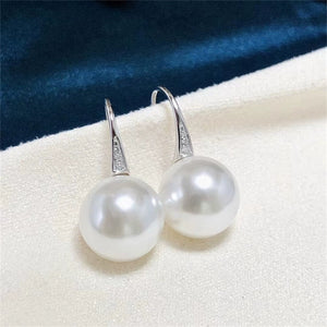 925 Sterling Silver Earring Setting, Pearl Excluded, Fits 8-12mm Half Drilled Pearls (0.9-1.0mm Hole), Drop Earring Mounting Supply