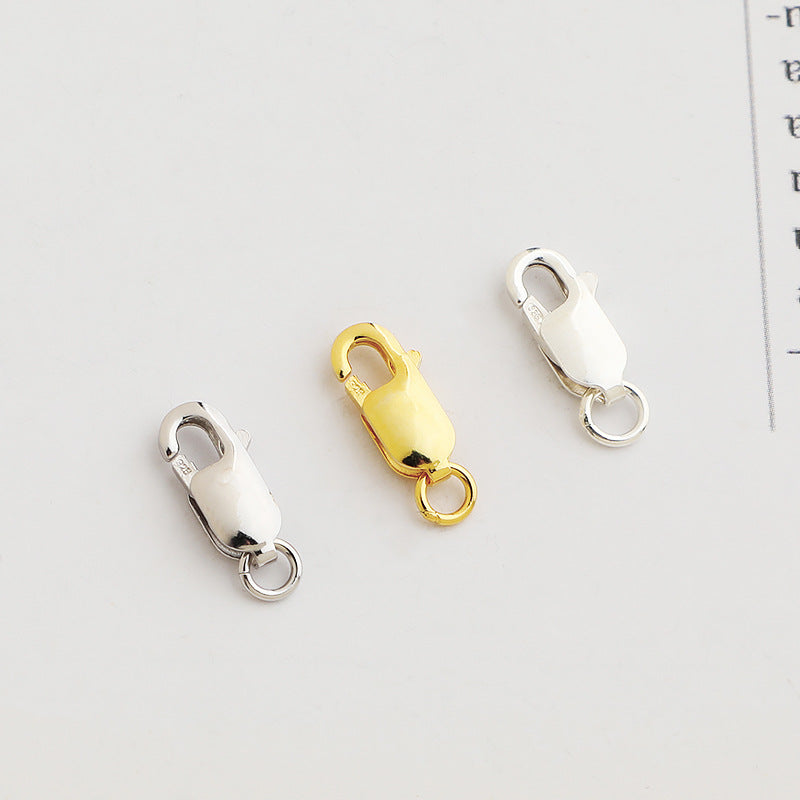 10pcs 8,10,12mm S925 Sterling Silver Square Lobster Clasps for DIY Jewelry