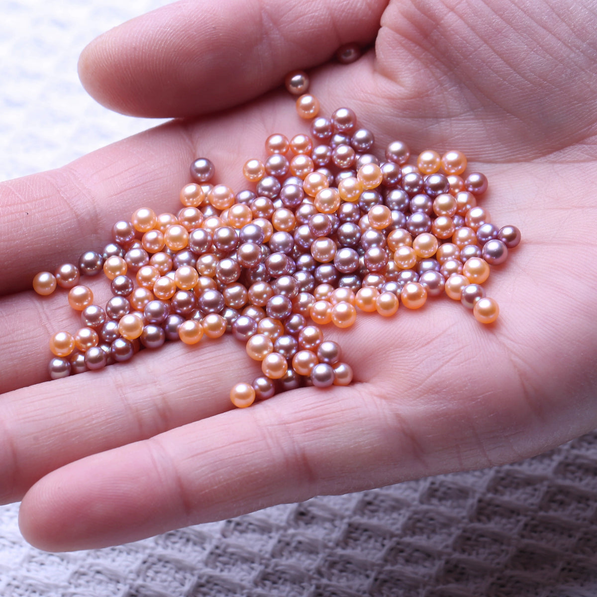 4A 3–8mm Purple Round Freshwater Pearl Beads, Drilled Strand Bulk