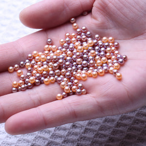 4A 3–8mm Purple Round Freshwater Pearl Beads, Drilled Strand Bulk